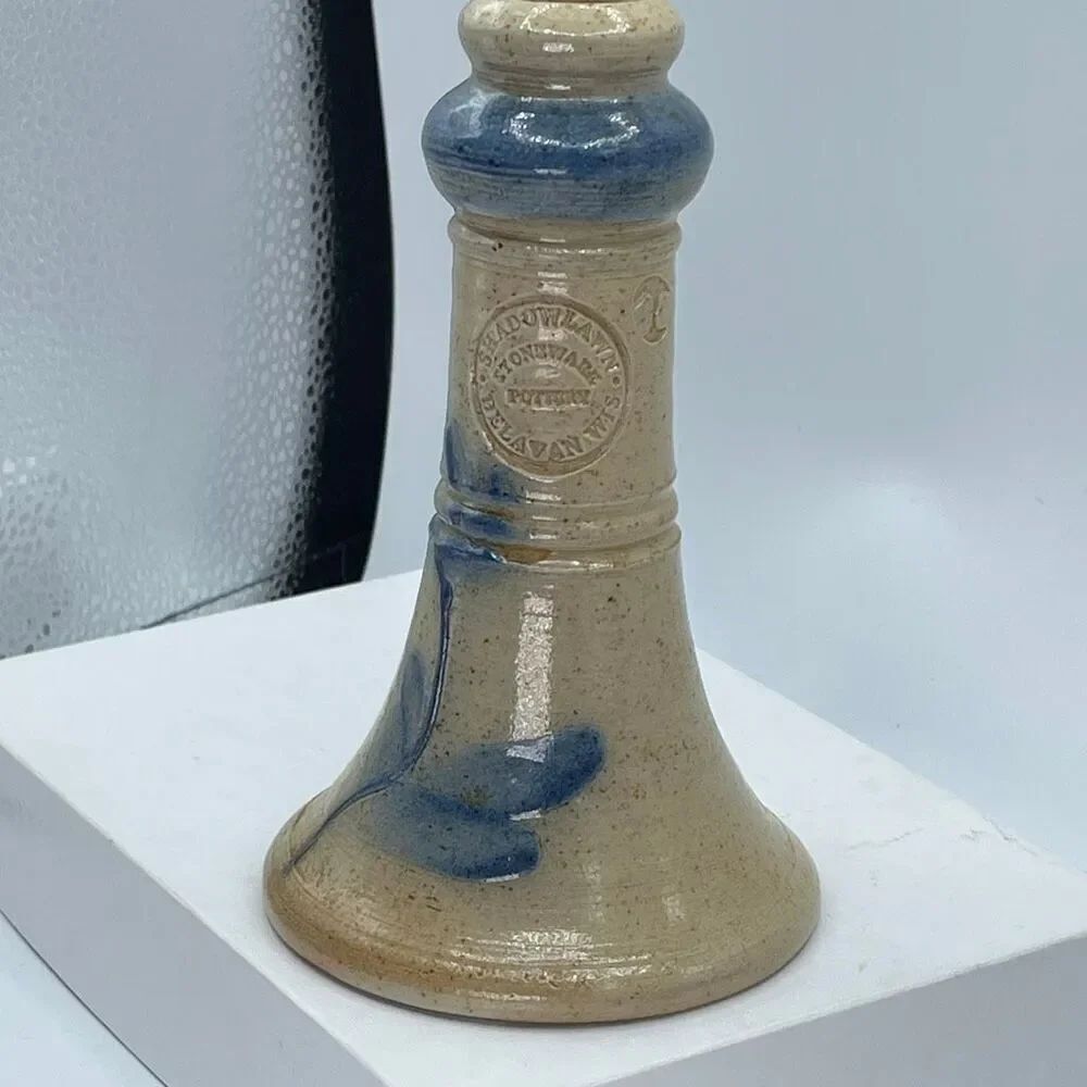 Vintage Shadow Lawn salt glazed pottery Delavan Wis. Bud vase candle stick holde
